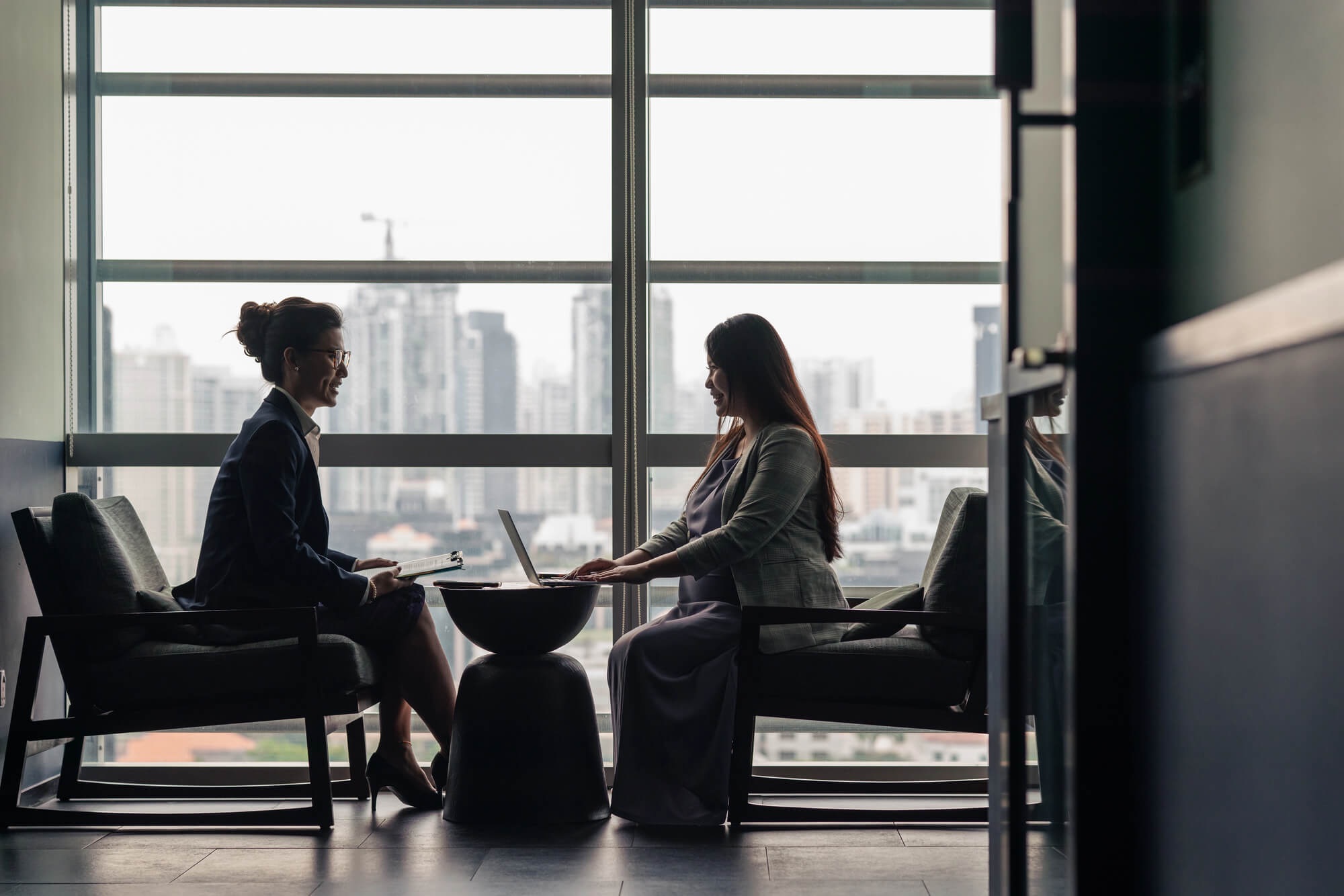 Client and partner in meeting